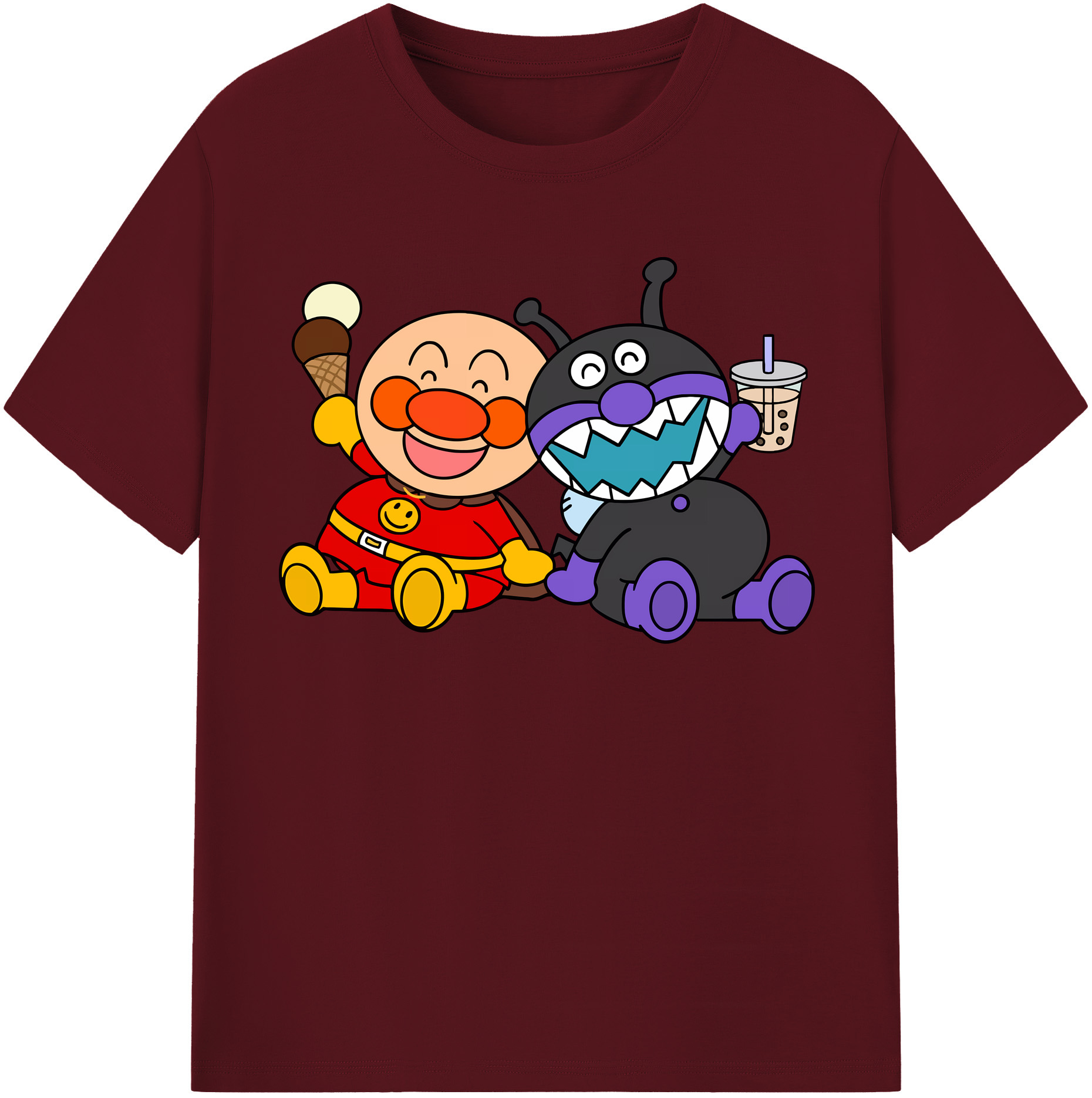 （画像用） アンパンマン Anpanman 綿100％半袖Tシャツ（フロントプリント）